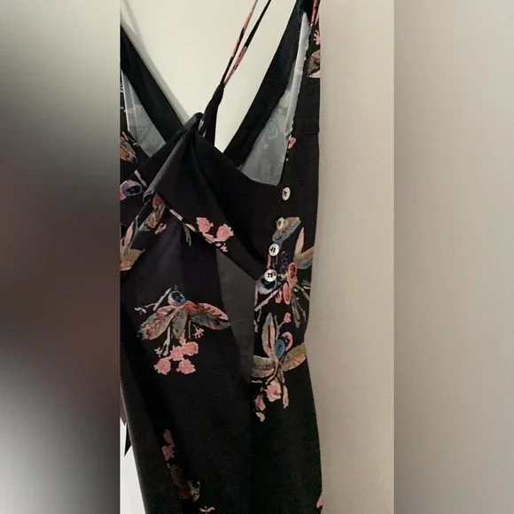 Celmia Collection NWT XXL Floral Black Jumper Cutout Sides  Buttons 0079 - Picture 6 of 10